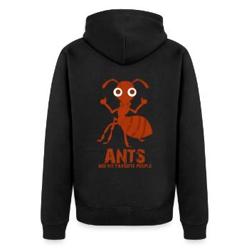 Fourmis avec fourmi pouce levé - Veste à capuche bio Premium Unisexe - noir - Dos - Nico (187cm)
