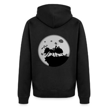 Fourmi devant la lune Fourmis - Veste à capuche bio Premium Unisexe - noir - Dos - Nico (187cm)