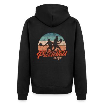 Das Leben Ist Erstaunlich, Pickleball Macht Es - Unisex Premium Bio Zip Hoodie - Schwarz - Hinten - Nico (187cm)