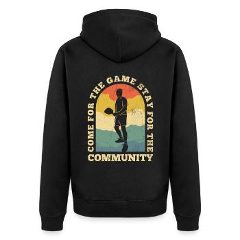 Das Leben Ist Erstaunlich, Pickleball Macht Es - Unisex Premium Bio Zip Hoodie - Schwarz - Hinten - Nico (187cm)