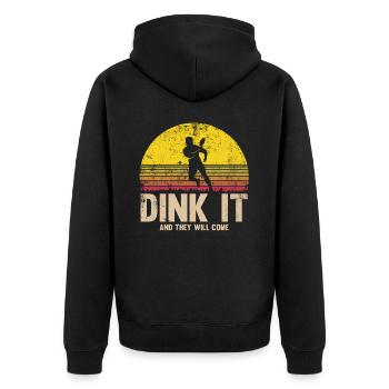 Das Leben Ist Erstaunlich, Pickleball Macht Es - Unisex Premium Bio Zip Hoodie - Schwarz - Hinten - Nico (187cm)