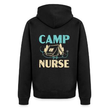 Camp Krankenschwester Camping Krankenschwester Krankenschwester Camper - Unisex Premium Bio Zip Hoodie - Schwarz - Hinten - Nico (187cm)