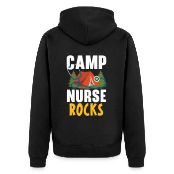 Camp Krankenschwester Camping Krankenschwester Krankenschwester Camper - Unisex Premium Bio Zip Hoodie - Schwarz - Hinten - Nico (187cm)