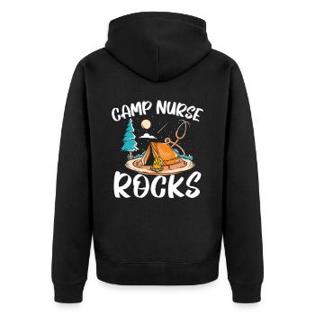 Camp Krankenschwester Camping Krankenschwester Krankenschwester Camper - Unisex Premium Bio Zip Hoodie - Schwarz - Hinten - Nico (187cm)