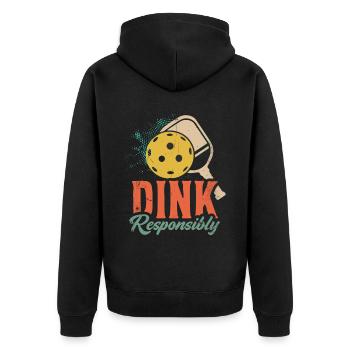 Das Leben Ist Erstaunlich, Pickleball Macht Es - Unisex Premium Bio Zip Hoodie - Schwarz - Hinten - Nico (187cm)