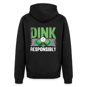Das Leben Ist Erstaunlich, Pickleball Macht Es - Unisex Premium Bio Zip Hoodie - Schwarz - Hinten - Nico (187cm)