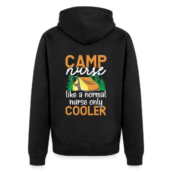 Camp Krankenschwester Camping Krankenschwester Krankenschwester Camper - Unisex Premium Bio Zip Hoodie - Schwarz - Hinten - Nico (187cm)