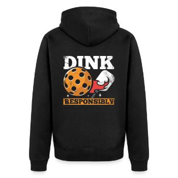 Life is amazing, Pickleball does it - Unisex Premium Organic Zip Hoodie - black - Back - Nico (187cm)