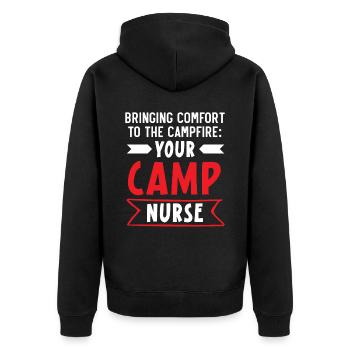 Camp Krankenschwester Camping Krankenschwester Krankenschwester Camper - Unisex Premium Bio Zip Hoodie - Schwarz - Hinten - Nico (187cm)