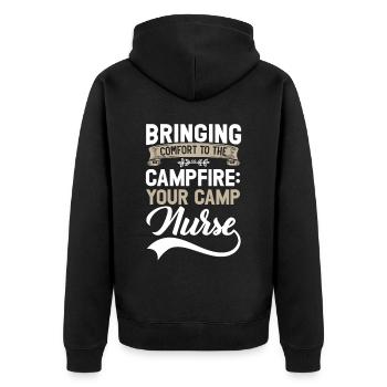 Camp Krankenschwester Camping Krankenschwester Krankenschwester Camper - Unisex Premium Bio Zip Hoodie - Schwarz - Hinten - Nico (187cm)