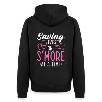 Camp Krankenschwester Camping Krankenschwester Krankenschwester Camper - Unisex Premium Bio Zip Hoodie - Schwarz - Hinten - Nico (187cm)