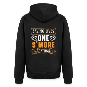 Camp Krankenschwester Camping Krankenschwester Krankenschwester Camper - Unisex Premium Bio Zip Hoodie - Schwarz - Hinten - Nico (187cm)