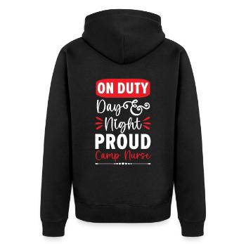 Camp Krankenschwester Camping Krankenschwester Krankenschwester Camper - Unisex Premium Bio Zip Hoodie - Schwarz - Hinten - Nico (187cm)