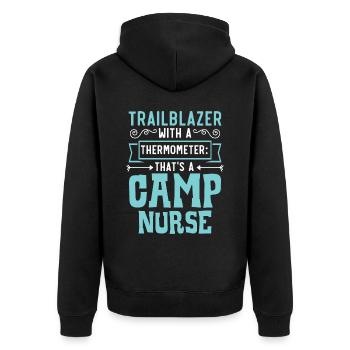 Camp Krankenschwester Camping Krankenschwester Krankenschwester Camper - Unisex Premium Bio Zip Hoodie - Schwarz - Hinten - Nico (187cm)