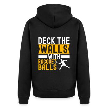 Racquetball Racquetball Player - Unisex Premium Organic Zip Hoodie - black - Back - Nico (187cm)