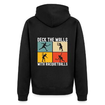 Racquetball Racquetball Player - Unisex Premium Organic Zip Hoodie - black - Back - Nico (187cm)