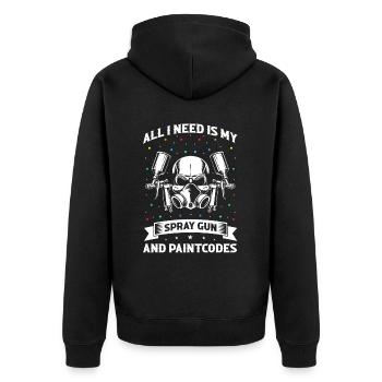 Autolackierer Angebot für Autolackierer - Unisex Premium Bio Zip Hoodie - Schwarz - Hinten - Nico (187cm)