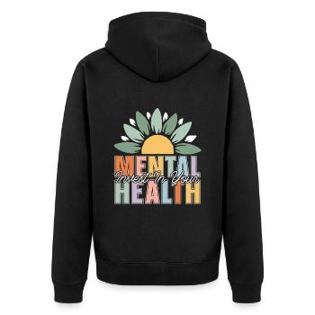 Santé mentale Investissez dans vos soins de santé mentale - Veste à capuche bio Premium Unisexe - noir - Dos - Nico (187cm)