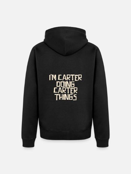 I'm Carter doing Carter things - Unisex Premium Organic Zip Hoodie - black