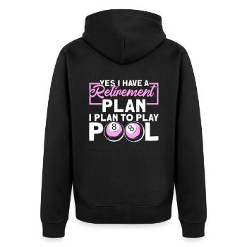 Rentner Rente Schwimmbad - Unisex Premium Bio Zip Hoodie - Schwarz - Hinten - Nico (187cm)
