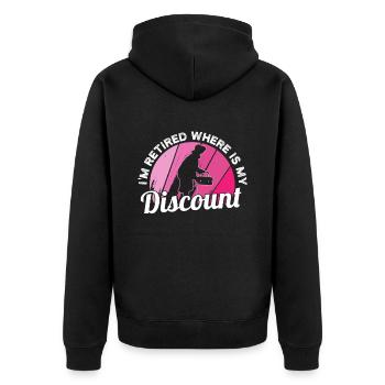 Rentner Rente Lustig - Unisex Premium Bio Zip Hoodie - Schwarz - Hinten - Nico (187cm)