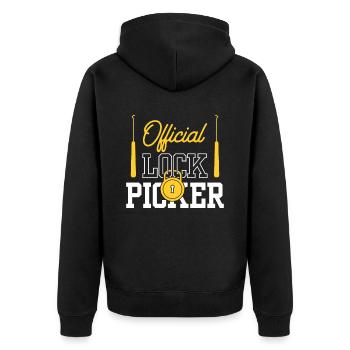Serrure officielle Cracker Lock Pick Lock - Veste à capuche bio Premium Unisexe - noir - Dos - Nico (187cm)