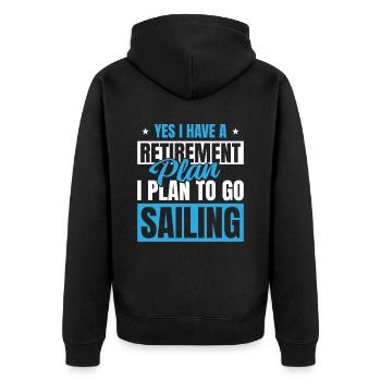Pensioner Pension Funny - Unisex Premium Organic Zip Hoodie - black - Back - Nico (187cm)