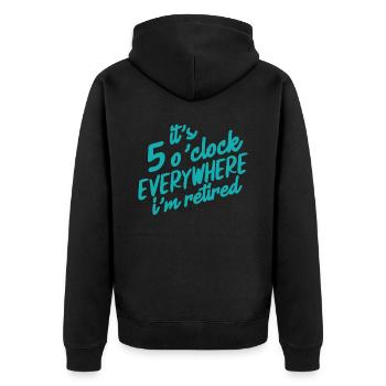 Rentner Rente Lustig - Unisex Premium Bio Zip Hoodie - Schwarz - Hinten - Nico (187cm)