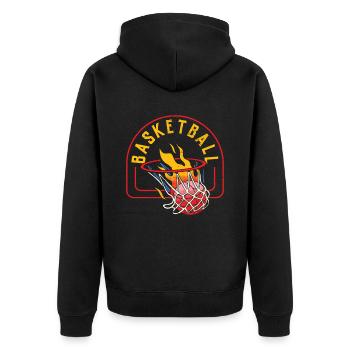 Entraîneur de basket-ball Équipe de joueurs de basket-ball - Veste à capuche bio Premium Unisexe - noir - Dos - Nico (187cm)