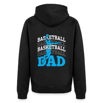 Basketball Vater Basketballspieler Team Trainer - Unisex Premium Bio Zip Hoodie - Schwarz - Hinten - Nico (187cm)