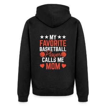 Mein Lieblings Basketballspieler Nennt Mich Mama - Unisex Premium Bio Zip Hoodie - Schwarz - Hinten - Nico (187cm)