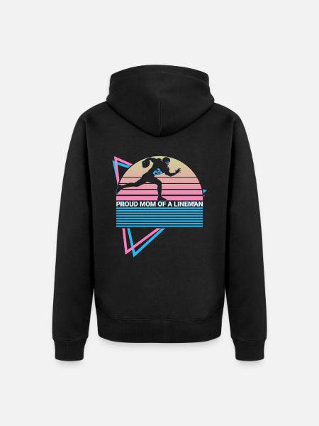 Football Lineman Retro - Unisex Premium Organic Zip Hoodie - black
