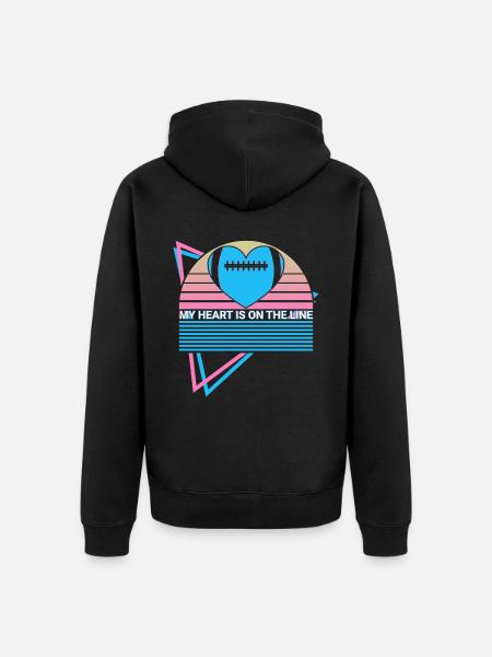 Football Lineman Retro - Unisex Premium Organic Zip Hoodie - black