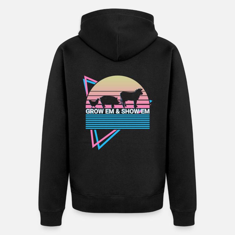 Rétro de l’élevage - Veste à capuche bio Premium Unisexe - noir