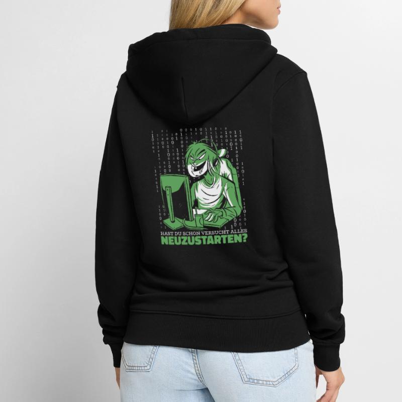 Entwickler Coder Programmierer Computer Unisex Premium Bio Zip Hoodie