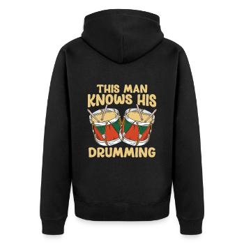 Spielmannszug Batterie Lustig - Veste à capuche bio Premium Unisexe - noir - Dos - Nico (187cm)