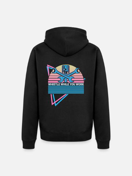 Funny Mechanic Retro - Unisex Premium Organic Zip Hoodie - black