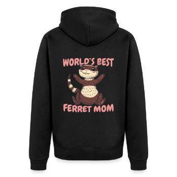 Mère putois furet - Veste à capuche bio Premium Unisexe - noir - Dos - Nico (187cm)