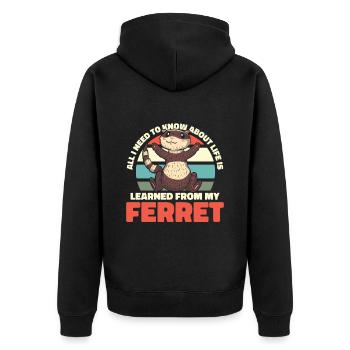 Humour putois furet - Veste à capuche bio Premium Unisexe - noir - Dos - Nico (187cm)
