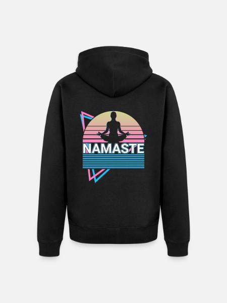 Meditation Yoga Retro - Unisex Premium Organic Zip Hoodie - black