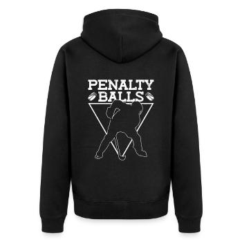 Penalty Balls - Funny Ice Hockey - Unisex Premium Organic Zip Hoodie - black - Back - Nico (187cm)