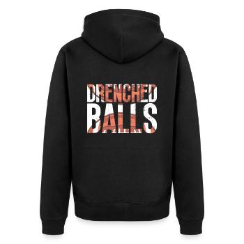 Soaked Balls - Funny American Football - Unisex Premium Organic Zip Hoodie - black - Back - Nico (187cm)