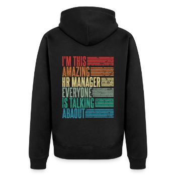 Vintage HR Manager HR Manager Cadeau Rétro - Veste à capuche bio Premium Unisexe - noir - Dos - Nico (187cm)