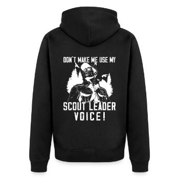 Camping Scoutmaster - Drôle de chef scout - Veste à capuche bio Premium Unisexe - noir - Dos - Nico (187cm)