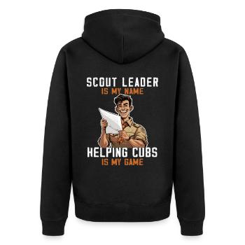 Camping Scoutmaster - Drôle de chef scout - Veste à capuche bio Premium Unisexe - noir - Dos - Nico (187cm)