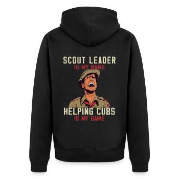 Camping Scoutmaster - Drôle de chef scout - Veste à capuche bio Premium Unisexe - noir - Dos - Nico (187cm)