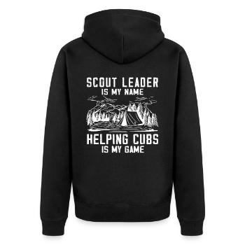 Camping Scoutmaster - Drôle de chef scout - Veste à capuche bio Premium Unisexe - noir - Dos - Nico (187cm)