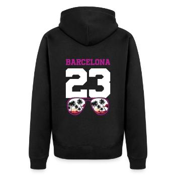 Maillot Barcelone 23 2023 - Veste à capuche bio Premium Unisexe - noir - Dos - Nico (187cm)