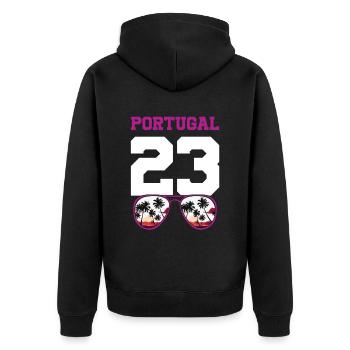 Portugal 23 Maillot 2023 - Veste à capuche bio Premium Unisexe - noir - Dos - Nico (187cm)