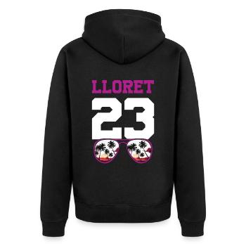 Lloret De Mar 23 Jersey 2023 - Unisex Premium Organic Zip Hoodie - black - Back - Nico (187cm)